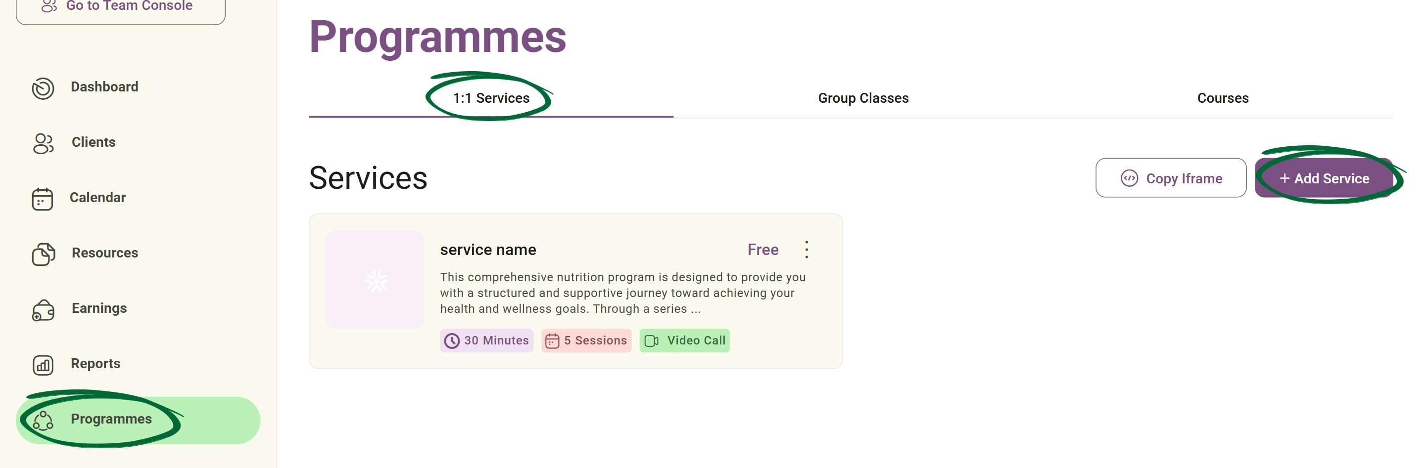 Open Services screenshot